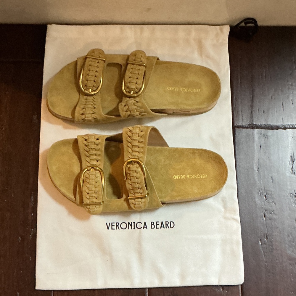 Veronica Beard Paige Suede Tan Sandals
